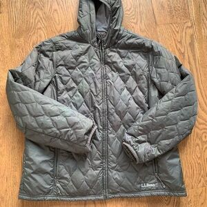 L.L. Bean Gray Quilted Utility Jacket